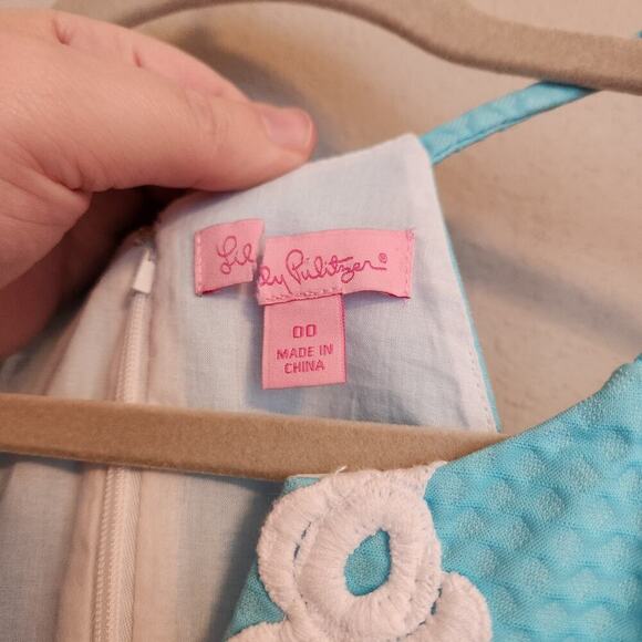 Lilly Pulitzer Annabelle Magnolia Lace Halter Top Breakwater Blue Size 00 - Picture 8 of 13